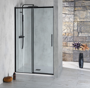 ALTIS LINE BLACK sprchové dvere  1370-1410mm, výška 2000mm, sklo 8mm
