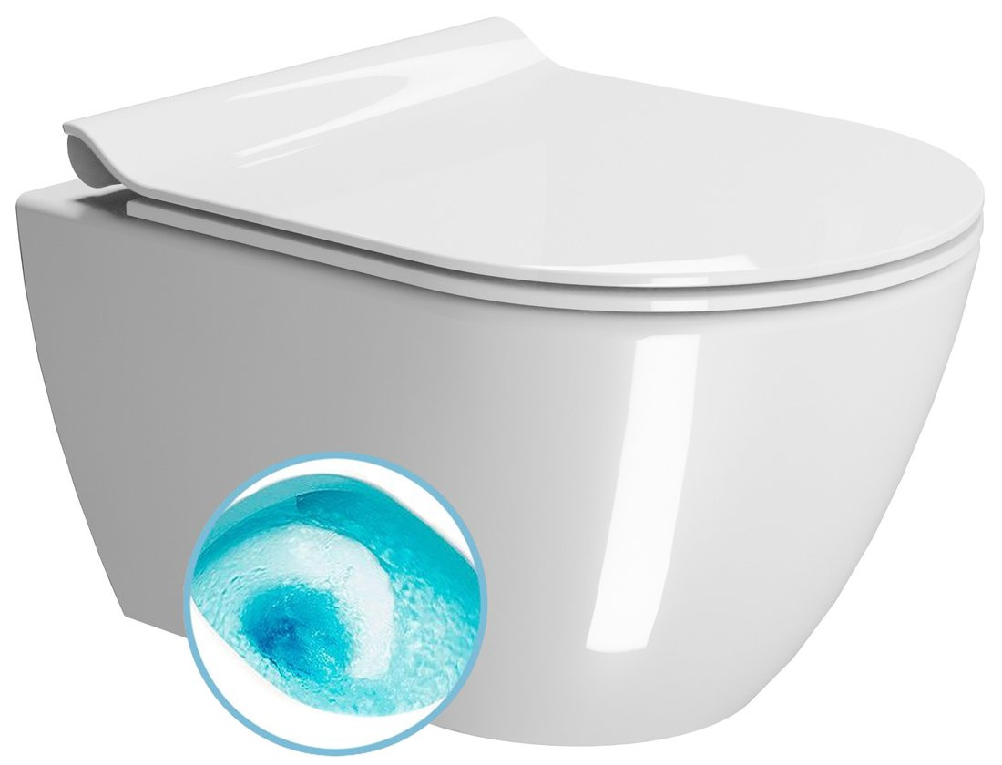 PURA závesná WC misa, Swirlflush, 36x50cm, biela ExtraGlaze