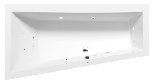 ANDRA L hydromasážna vaňa, 160x90x45cm, Active Hydro, chróm