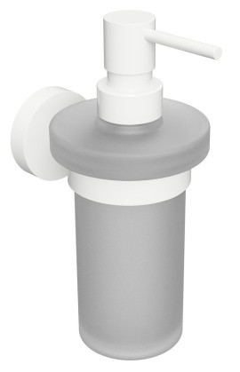 X-ROUND WHITE závesný dávkovač mydla 230ml, mliečne sklo, biely mat