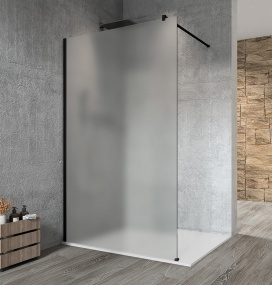 VARIO BLACK jednodielna sprchová zástena na inštaláciu k stene, matné sklo, 1000 mm