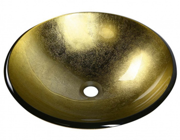 SHAY sklenené umývadlo na dosku Ø 42 cm, zlatá