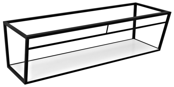 ARUBA konštrukcia s policou 198,4x40x49 cm, čierna matná