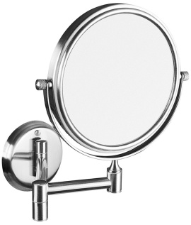Závesné kozmetické zrkadlo, priemer 140mm, obojstranné, chróm