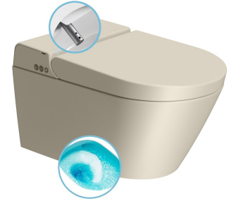 WCLEAN závesné WC Swirlflush s integrovaným elektronickým bidetom, creta dual-mat