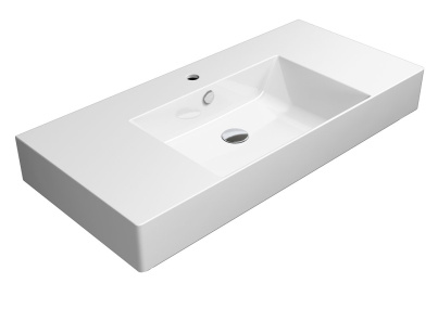KUBE X keramické umývadlo 100x47cm, s odkladacími plochami, biela ExtraGlaze