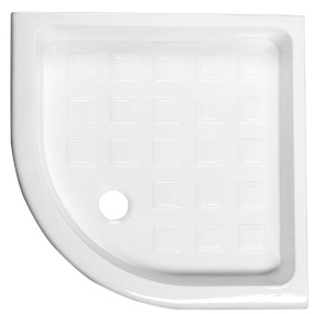 RETRO keramická sprchová vanička, štvrťkruh 90x90x20cm, R550, biela
