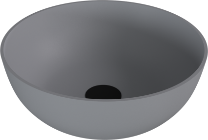 BANERA ROUND umývadlo na dosku, liaty mramor, priemer 39cm, šedá mat