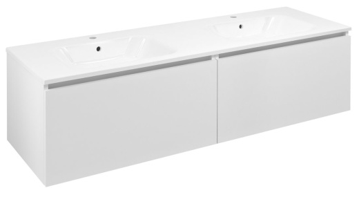 LOREA skrinka s dvojumývadlom 181x46x51,5cm (90+90cm), biela matná