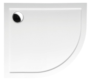 RENA L sprchová vanička z liateho mramoru, štvrťkruh 90x80x4cm, R550, ľavá, biel