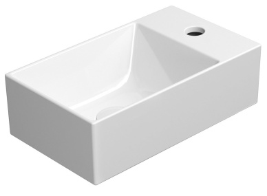 KUBE X keramické umývadlo 40x23cm, pravé/ľavé, biela ExtraGlaze