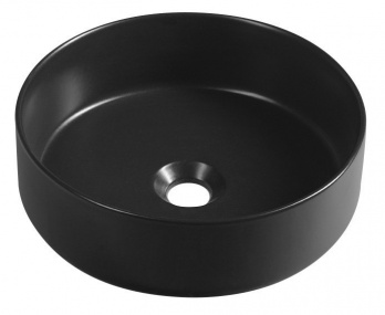 INFINITY ROUND keramické umývadlo na dosku, priemer 36cm, čierna mat