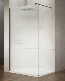 VARIO BLACK jednodielna sprchová zástena na inštaláciu k stene, sklo nordic, 1400 mm