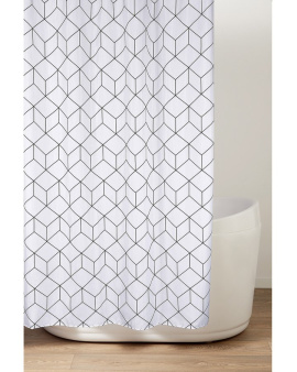 Sprchový záves 180x200cm, polyester, kruhy