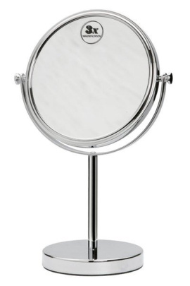 Kozmetické zrkadlo na postavenie, Ø 180mm, chróm