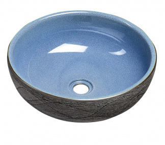 PRIORI keramické umývadlo na dosku Ø 41 cm, modrá/sivá