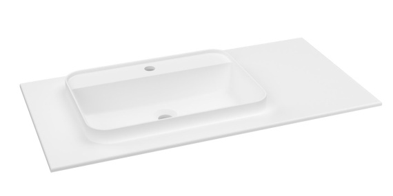 BRAHEA umývadlo 101x51,5cm, (80+20cm) Rockstone, pravé, biela matná