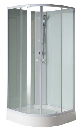 AIGO štvrťkruhová sprchová zástena 900x900x2060mm, číre sklo