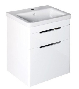 ELLA umývadlová skrinka 56,5x65x43cm s umývadlom CITY, 2x zásuvka, biela (70062)
