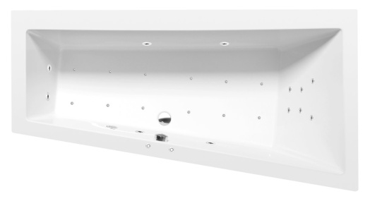 ANDRA R hydromasážna vaňa, 160x90x45cm, Attraction Hydro-Air, chróm