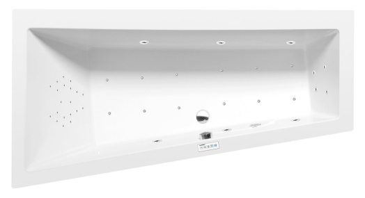 ANDRA L hydromasážna vaňa, 180x90x45cm, Highline Hydro-Air, chróm