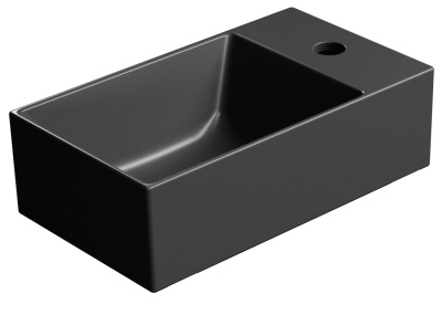 KUBE X keramické umývadlo 40x23 cm, pravé/ľavé,  čierna matná