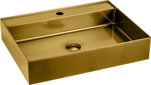 AURUM nerezové umývadlo 55x42 cm, vrátane výpuste, zlatá matná