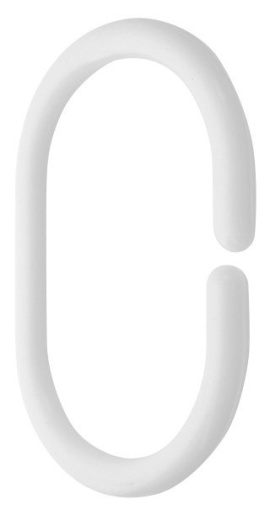Krúžky na záves  12 ks, plast, biela (Ø 25mm)