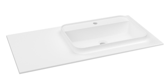 BRAHEA umývadlo 101x51,5cm (30+70cm), Rockstone, pravé, biela matná