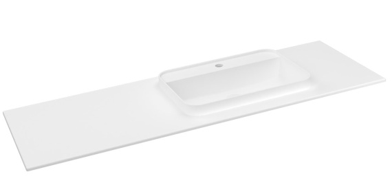 BRAHEA umývadlo 146,6x51,5cm, Rockstone, pravé, biela matná