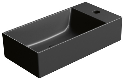 KUBE X keramické umývadlo 50x25 cm, pravé/ľavé, čierna matná