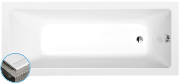 NOEMI SLIM obdĺžniková vaňa 170x70x39cm, biela