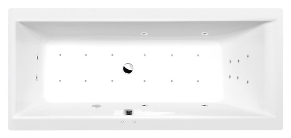 CLEO hydromasážna vaňa, 180x90x48cm, Attraction Hydro-Air, chróm
