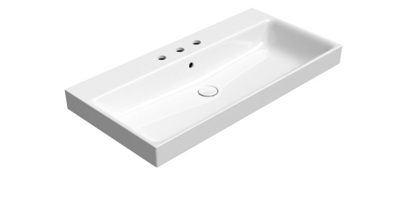 NUBES keramick&eacute; um&yacute;vadlo 100x50cm, 3 otvory, biela ExtraGlaze
