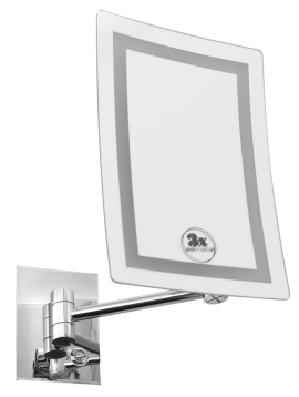 Závesné kozmetické zrkadlo LED, 160x240mm, chróm