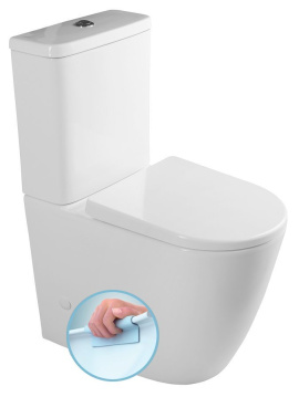 TURKU RIMLESS WC kombi zvýšená, sp./zad.odpad, biela