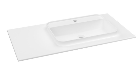 BRAHEA umývadlo 101x51,5cm (20+80cm), Rockstone, pravé, biela matná
