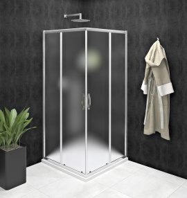 SIGMA SIMPLY štvorcová sprchová zástena 800x800 mm, rohový vstup, Brick sklo