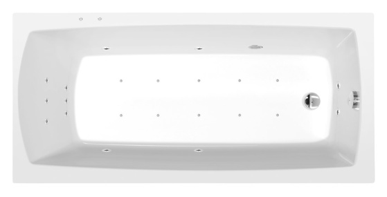 LILY hydromas&aacute;žna vaňa, 150x70x39cm, Attraction Hydro-Air, chr&oacute;m