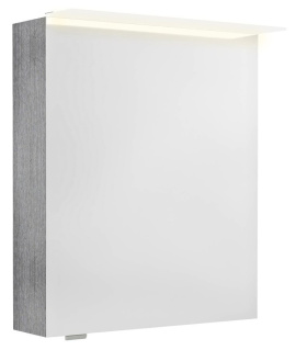 LINEX galérka s LED osvetlením, 60x70x15cm, ľavá/pravá. dub strieborný