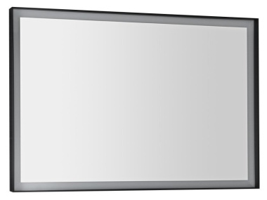 SORT zrkadlo s LED osvetlením 100x70cm, čierna mat