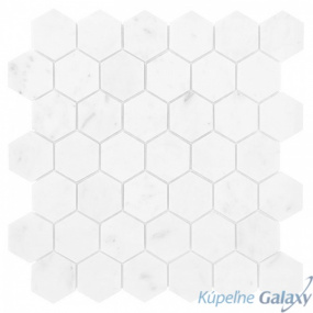Carrara White Hexagon 48