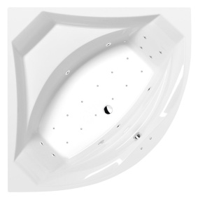 ROSANA hydromas&aacute;žna vaňa, 140x140x49cm, Active Hydro-Air, chr&oacute;m