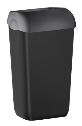 COLORED nástenný odpadkový kôš s vekom 23 l, ABS, čierna mat