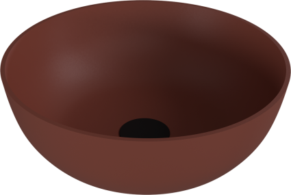BANERA ROUND umývadlo na dosku, liaty mramor, priemer 39cm, hnedá mat