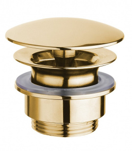 Umývadlová výpust 5/4", neuzatvárateľná, veľká krytka, 5-55mm, zlato