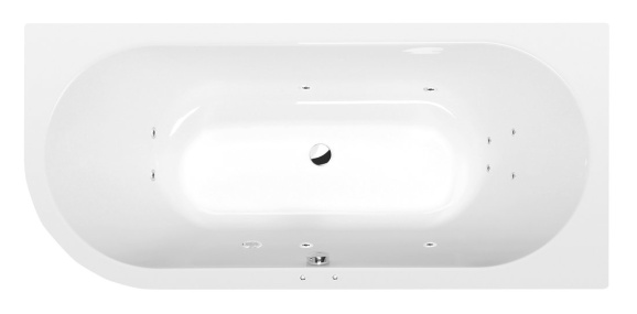 VIVA R hydromasážna vaňa, 175x80x47cm, Active Hydro, chróm