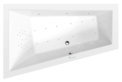 TRIANGL L hydromasážna vaňa, 180x120x50cm, Highline Hydro-Air, chróm