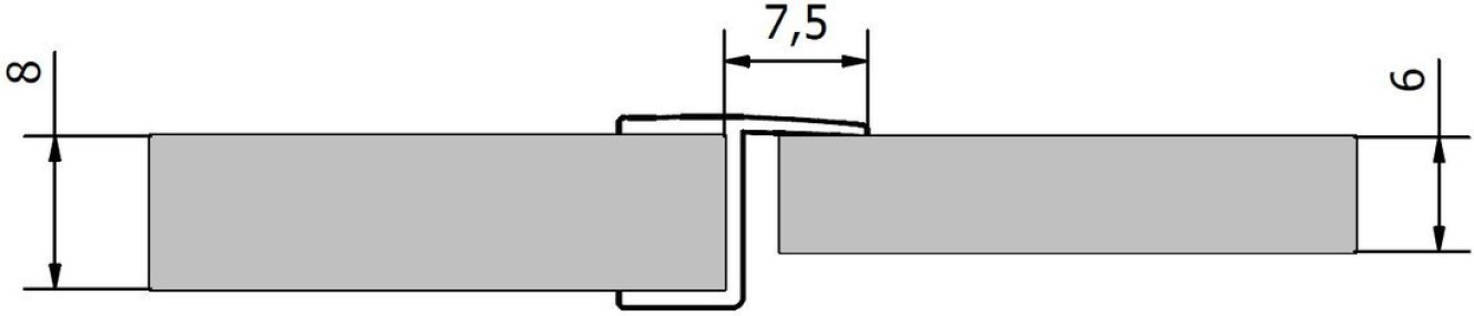 VITRA LINE Akrylové tesnenie medzi sklá (praporek), dĺžka 2000mm na 8mm sklo