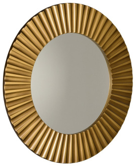 PRIDE guľaté zrkadlo v drevenom ráme ø 90 cm, bronz